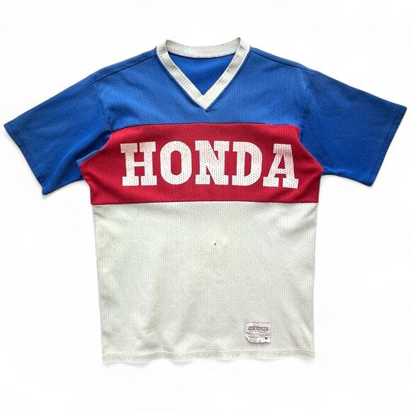True Vintage 70s Honda Hondaline Mesh Race Jersey Shirt Motocross Supercross M